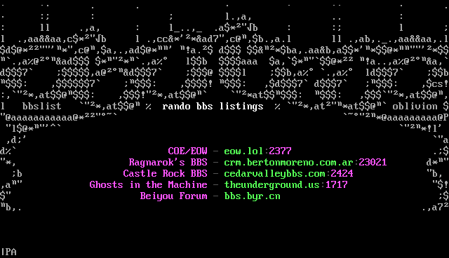 Random BBS list